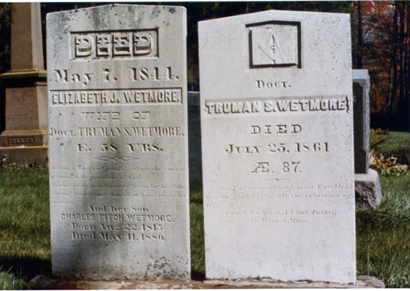 [ Tombstone of Truman and Elizabeth
 Wetmore ]